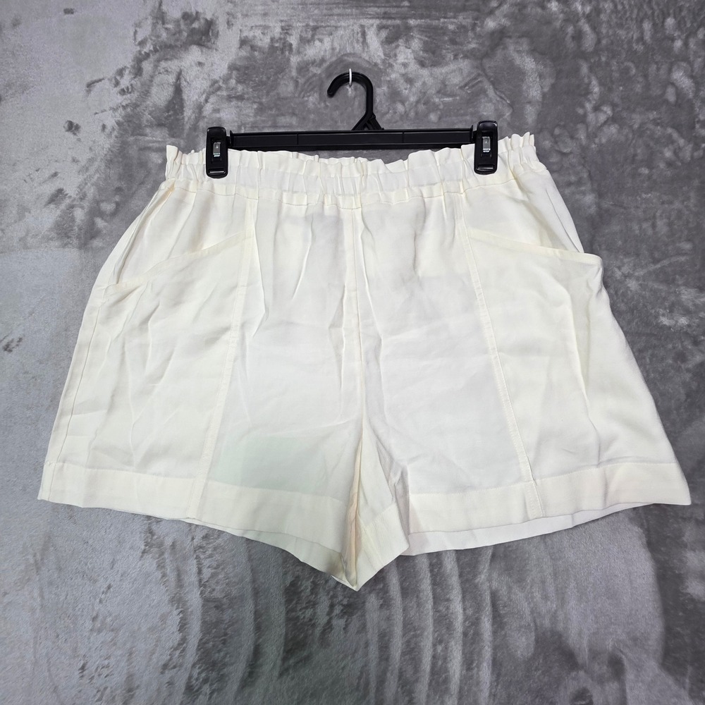 Simply Vera Vera Wang Women XL White Paperbag Waist Shorts Coconut WV21X107RS